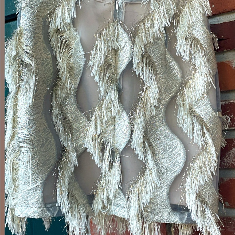 Embellished Silver & Gold  Mini Skirt for Cocktail Events - Picture 2 of 6